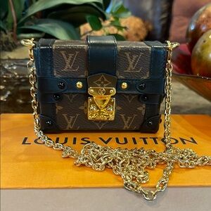 Louis Vuitton Brown and Gold Mini Bag with Monogram Canvas